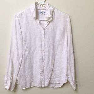 Button up white linen shirt from GAP